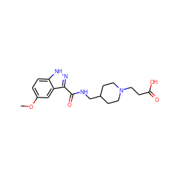 COc1ccc2[nH]nc(C(=O)NCC3CCN(CCC(=O)O)CC3)c2c1 ZINC000221887443