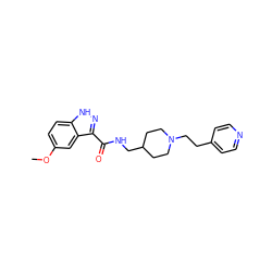 COc1ccc2[nH]nc(C(=O)NCC3CCN(CCc4ccncc4)CC3)c2c1 ZINC000653751684