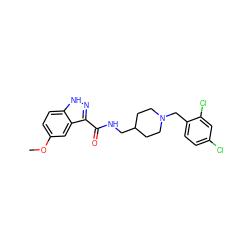 COc1ccc2[nH]nc(C(=O)NCC3CCN(Cc4ccc(Cl)cc4Cl)CC3)c2c1 ZINC000205464950