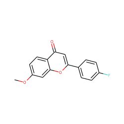 COc1ccc2c(=O)cc(-c3ccc(F)cc3)oc2c1 ZINC000027557271