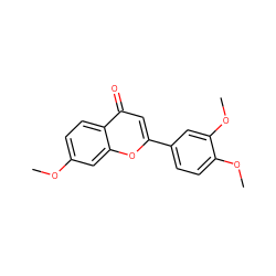 COc1ccc2c(=O)cc(-c3ccc(OC)c(OC)c3)oc2c1 ZINC000000057905