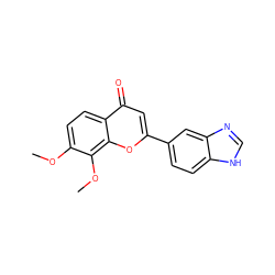 COc1ccc2c(=O)cc(-c3ccc4[nH]cnc4c3)oc2c1OC ZINC000013586392