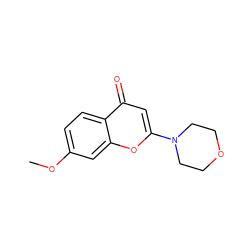 COc1ccc2c(=O)cc(N3CCOCC3)oc2c1 ZINC000013608052