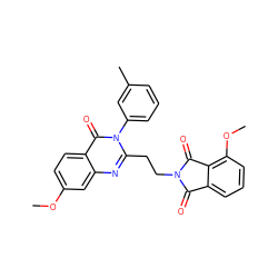 COc1ccc2c(=O)n(-c3cccc(C)c3)c(CCN3C(=O)c4cccc(OC)c4C3=O)nc2c1 ZINC000113888144