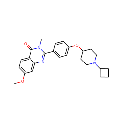 COc1ccc2c(=O)n(C)c(-c3ccc(OC4CCN(C5CCC5)CC4)cc3)nc2c1 ZINC000035827156