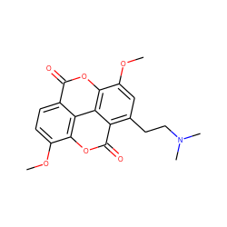 COc1ccc2c(=O)oc3c(OC)cc(CCN(C)C)c4c(=O)oc1c2c34 ZINC000001702514