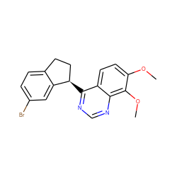COc1ccc2c([C@@H]3CCc4ccc(Br)cc43)ncnc2c1OC ZINC000474609649