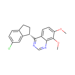 COc1ccc2c([C@H]3CCc4ccc(Cl)cc43)ncnc2c1OC ZINC000221106023