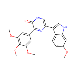 COc1ccc2c(-c3c[nH]c(=O)c(-c4cc(OC)c(OC)c(OC)c4)n3)c[nH]c2c1 ZINC000299826303