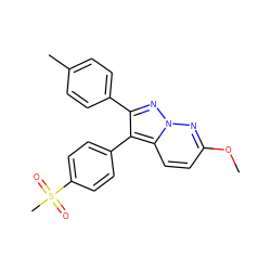 COc1ccc2c(-c3ccc(S(C)(=O)=O)cc3)c(-c3ccc(C)cc3)nn2n1 ZINC000028385097