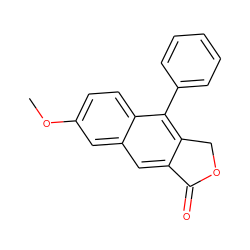 COc1ccc2c(-c3ccccc3)c3c(cc2c1)C(=O)OC3 ZINC000026178525