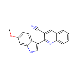 COc1ccc2c(-c3nc4ccccc4cc3C#N)c[nH]c2c1 ZINC000073295599