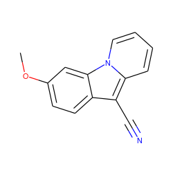 COc1ccc2c(C#N)c3ccccn3c2c1 ZINC000001403741