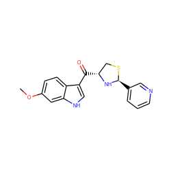 COc1ccc2c(C(=O)[C@@H]3CS[C@@H](c4cccnc4)N3)c[nH]c2c1 ZINC000013737454