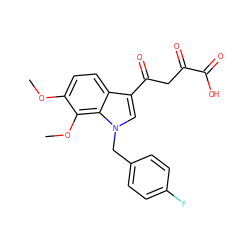 COc1ccc2c(C(=O)CC(=O)C(=O)O)cn(Cc3ccc(F)cc3)c2c1OC ZINC000102820921