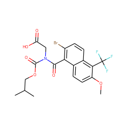 COc1ccc2c(C(=O)N(CC(=O)O)C(=O)OCC(C)C)c(Br)ccc2c1C(F)(F)F ZINC000028378596