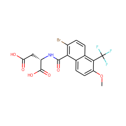 COc1ccc2c(C(=O)N[C@@H](CC(=O)O)C(=O)O)c(Br)ccc2c1C(F)(F)F ZINC000028376162