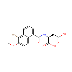 COc1ccc2c(C(=O)N[C@@H](CC(=O)O)C(=O)O)cccc2c1Br ZINC000028382124