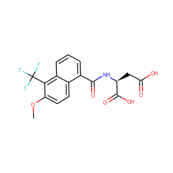 COc1ccc2c(C(=O)N[C@@H](CC(=O)O)C(=O)O)cccc2c1C(F)(F)F ZINC000028381143