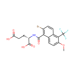 COc1ccc2c(C(=O)N[C@@H](CCC(=O)O)C(=O)O)c(Br)ccc2c1C(F)(F)F ZINC000028376968