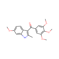 COc1ccc2c(C(=O)c3cc(OC)c(OC)c(OC)c3)c(C)[nH]c2c1 ZINC000028457211