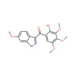 COc1ccc2c(C(=O)c3cc(OC)c(OC)c(OC)c3O)c[nH]c2c1 ZINC000474608474