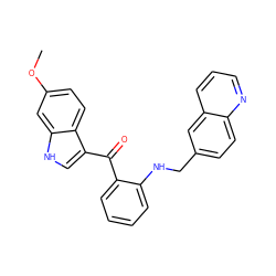 COc1ccc2c(C(=O)c3ccccc3NCc3ccc4ncccc4c3)c[nH]c2c1 ZINC000040395021