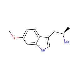 COc1ccc2c(C[C@@H](C)N)c[nH]c2c1 ZINC000004433168