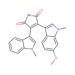 COc1ccc2c(C3=C(c4cn(C)c5ccccc45)C(=O)NC3=O)cn(C)c2c1 ZINC000013447780