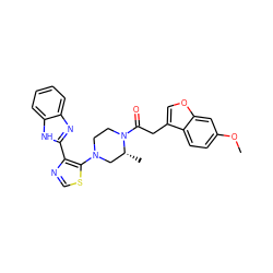 COc1ccc2c(CC(=O)N3CCN(c4scnc4-c4nc5ccccc5[nH]4)C[C@H]3C)coc2c1 ZINC001772606198