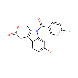 COc1ccc2c(CC(=O)O)c(C)n(C(=O)c3ccc(Cl)cc3)c2c1 ZINC000060156804