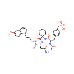 COc1ccc2c(CCCNC(=O)[C@H](CC(N)=O)NC(=O)C3(NC(=O)[C@H](Cc4ccc(CP(=O)(O)O)cc4)NC(C)=O)CCCCC3)cccc2c1 ZINC000028224533