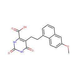 COc1ccc2c(CCc3c(C(=O)O)[nH]c(=O)[nH]c3=O)cccc2c1 ZINC000098209563