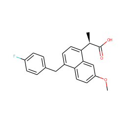 COc1ccc2c(Cc3ccc(F)cc3)ccc([C@@H](C)C(=O)O)c2c1 ZINC000026647431