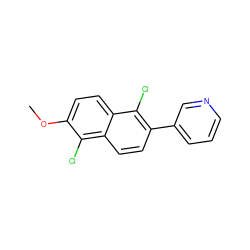 COc1ccc2c(Cl)c(-c3cccnc3)ccc2c1Cl ZINC000013674466