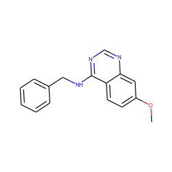 COc1ccc2c(NCc3ccccc3)ncnc2c1 ZINC000003815303