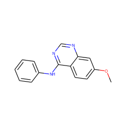 COc1ccc2c(Nc3ccccc3)ncnc2c1 ZINC000003815280