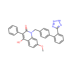 COc1ccc2c(O)c(-c3ccccc3)c(=O)n(Cc3ccc(-c4ccccc4-c4nn[nH]n4)cc3)c2c1 ZINC000100780835