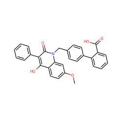 COc1ccc2c(O)c(-c3ccccc3)c(=O)n(Cc3ccc(-c4ccccc4C(=O)O)cc3)c2c1 ZINC000100780823