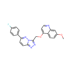 COc1ccc2c(OCc3nnc4ccc(-c5ccc(F)cc5)nn34)ccnc2c1 ZINC000040976280