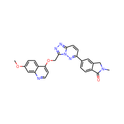 COc1ccc2c(OCc3nnc4ccc(-c5ccc6c(c5)CN(C)C6=O)nn34)ccnc2c1 ZINC000166074354