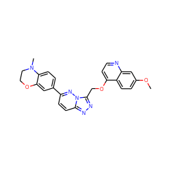 COc1ccc2c(OCc3nnc4ccc(-c5ccc6c(c5)OCCN6C)nn34)ccnc2c1 ZINC000149203026