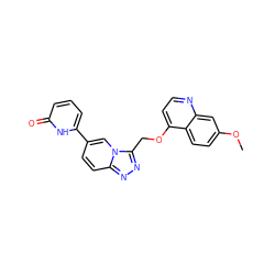 COc1ccc2c(OCc3nnc4ccc(-c5cccc(=O)[nH]5)cn34)ccnc2c1 ZINC000139800702