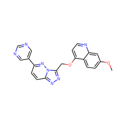 COc1ccc2c(OCc3nnc4ccc(-c5cncnc5)nn34)ccnc2c1 ZINC000166065146