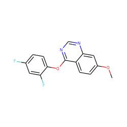 COc1ccc2c(Oc3ccc(F)cc3F)ncnc2c1 ZINC000169325539