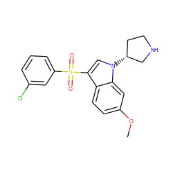 COc1ccc2c(S(=O)(=O)c3cccc(Cl)c3)cn([C@@H]3CCNC3)c2c1 ZINC000049055268