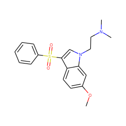 COc1ccc2c(S(=O)(=O)c3ccccc3)cn(CCN(C)C)c2c1 ZINC000003927134