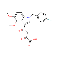 COc1ccc2c(c(C(=O)CC(=O)C(=O)O)cn2Cc2ccc(F)cc2)c1OC ZINC000102821573