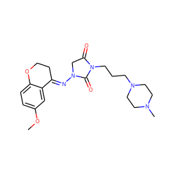 COc1ccc2c(c1)/C(=N/N1CC(=O)N(CCCN3CCN(C)CC3)C1=O)CCO2 ZINC000040424061