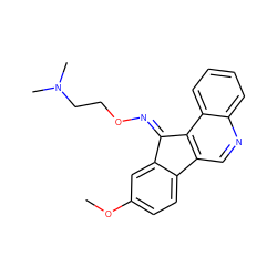 COc1ccc2c(c1)/C(=N\OCCN(C)C)c1c-2cnc2ccccc12 ZINC000064553339